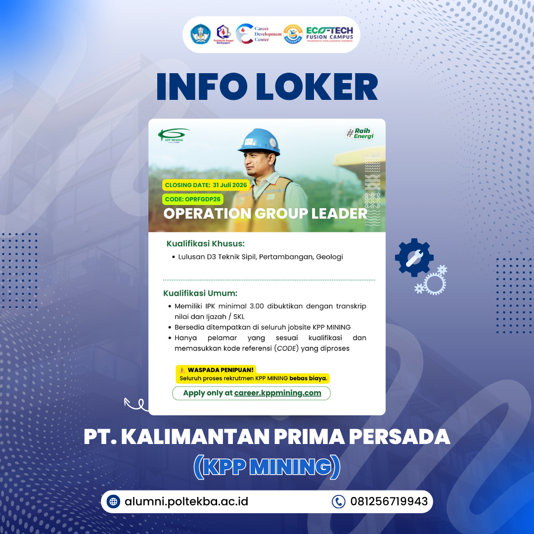 LOWONGAN KERJA PT. KALIMANTAN PRIMA PERSADA (KPP MINING) JULI 2026