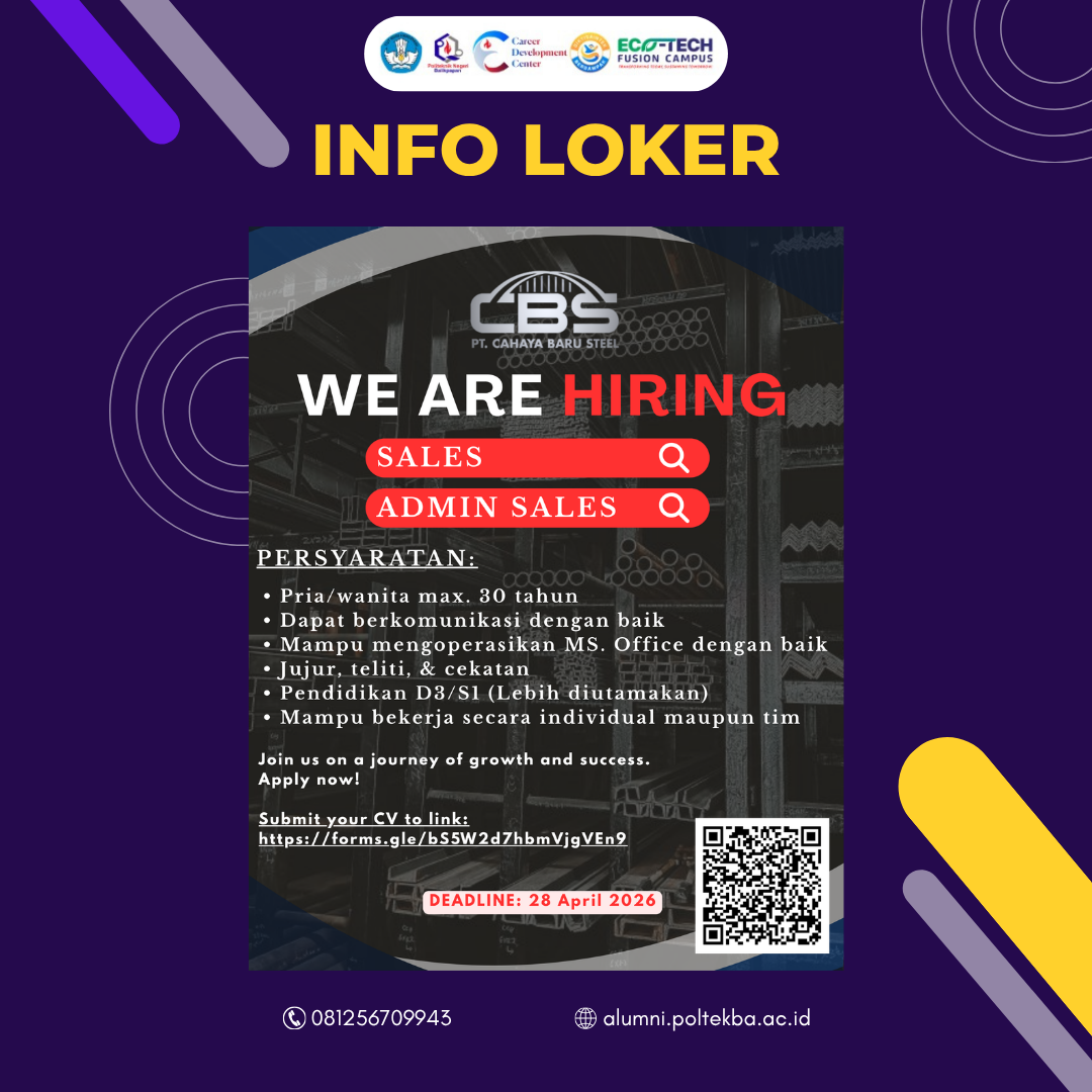 LOWONGAN KERJA PT. CAHAYA BARU STEEL