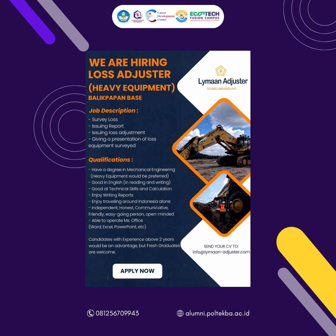LOWONGAN KERJA PT. LYMAAN ADJUSTER
