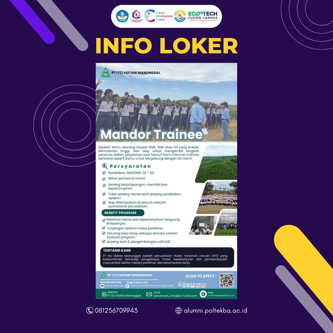 LOWONGAN KERJA PT. ITCI HUTANI MANUNGGAL (IHM)