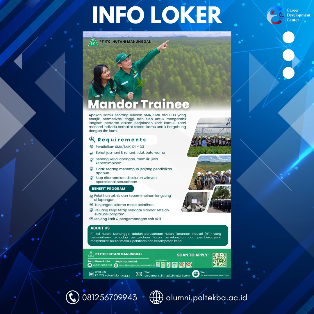 LOWONGAN KERJA – PT. ITCI HUTANI MANUNGGAL