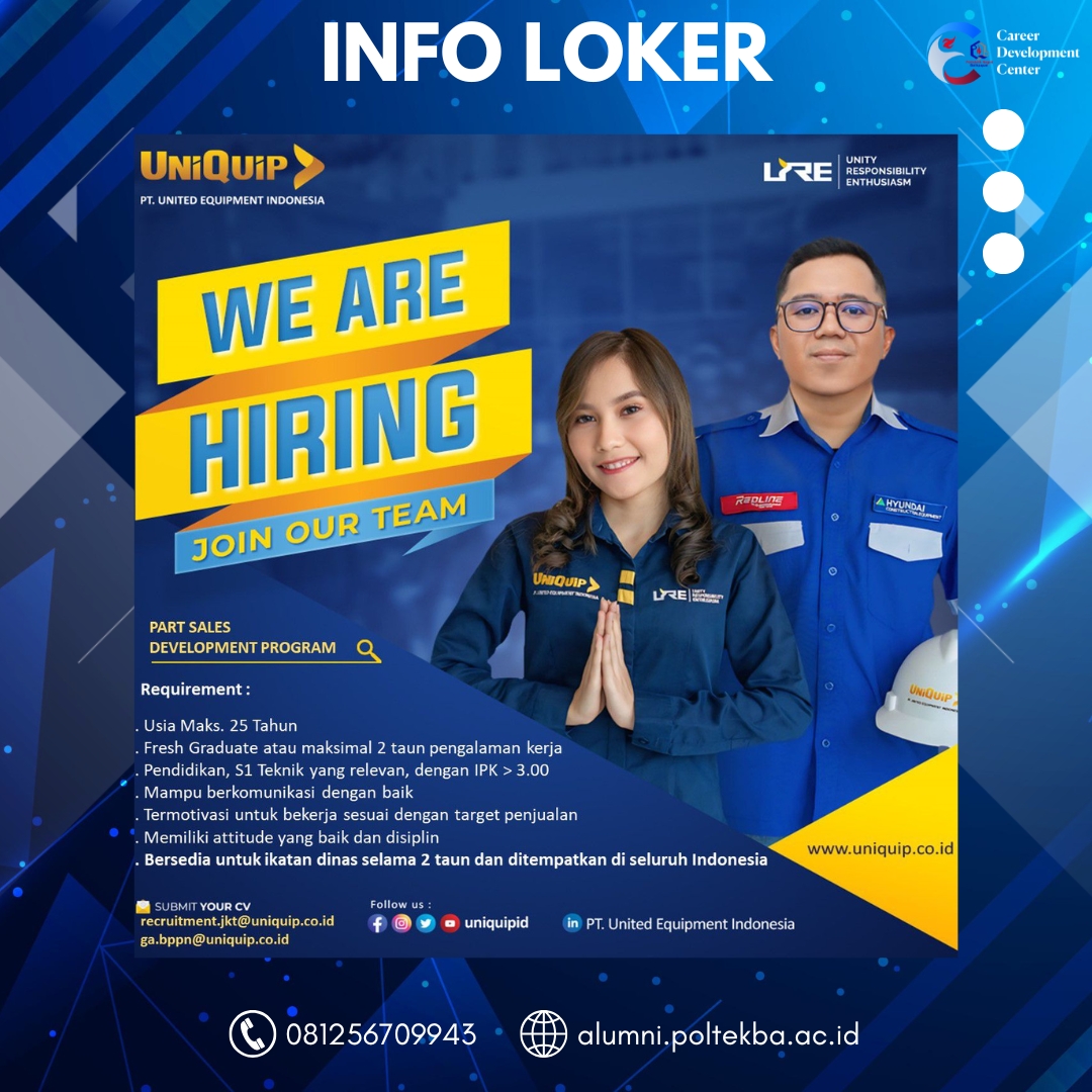 LOWONGAN KERJA – PT. United Equipment Indonesia