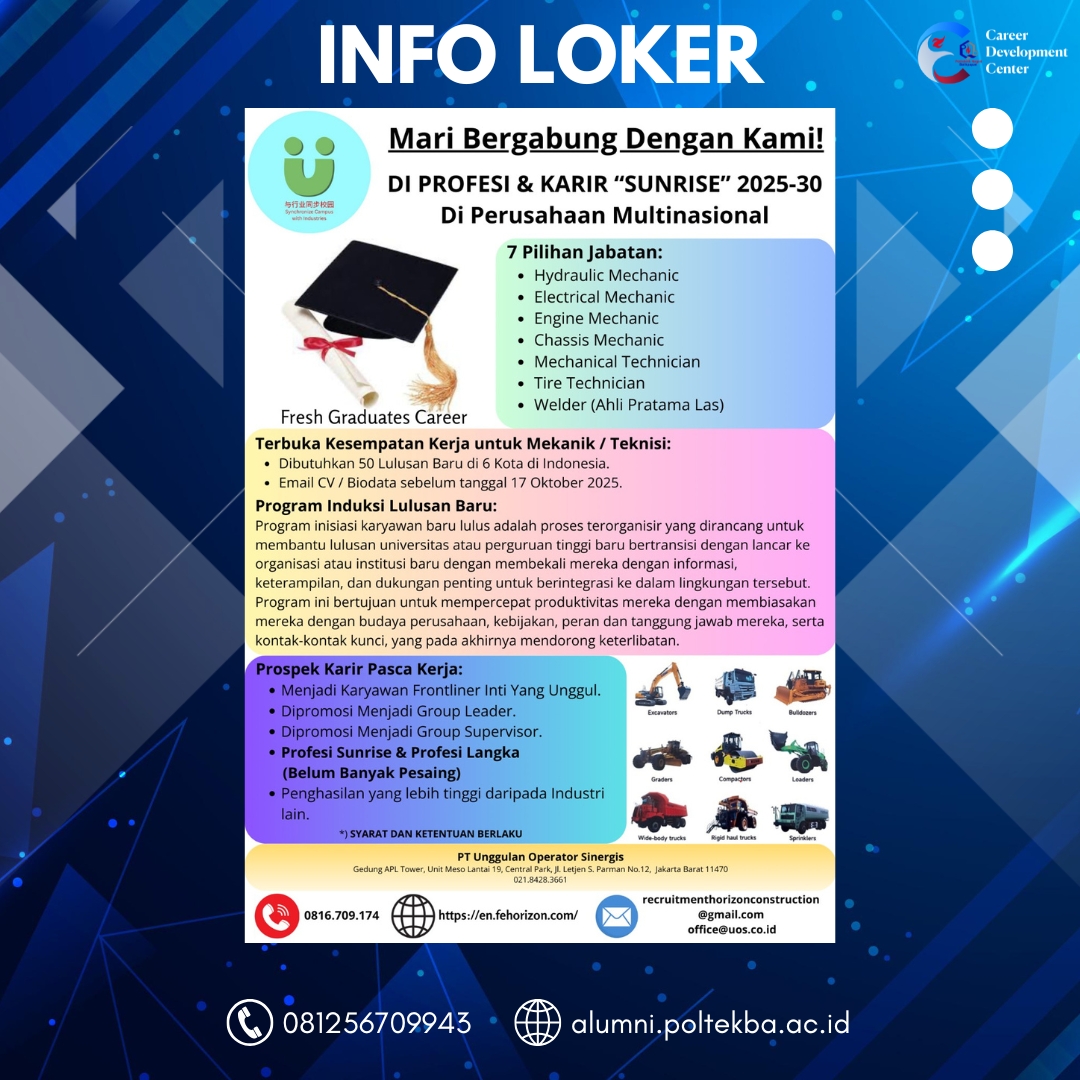 LOWONGAN KERJA PT. UNGGULAN OPERATOR SINERGIS