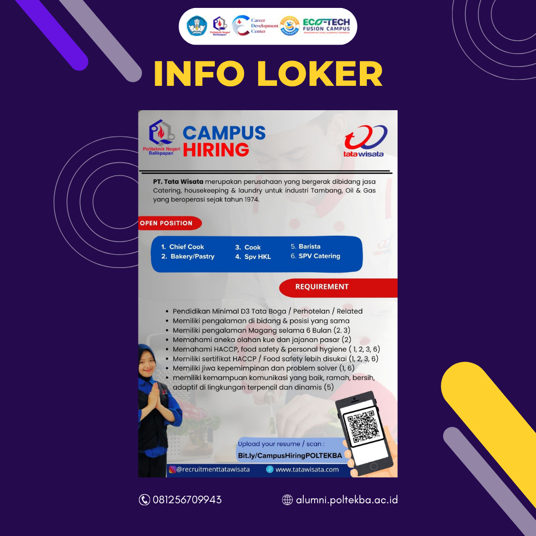 LOWONGAN KERJA PT.  TATA WISATA