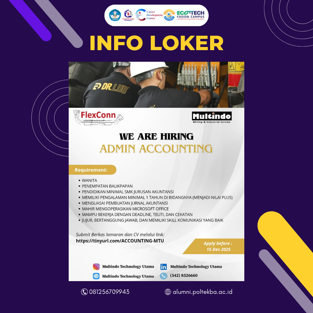 LOWONGAN KERJA PT. MULTINDO TECHNOLOGY UTAMA